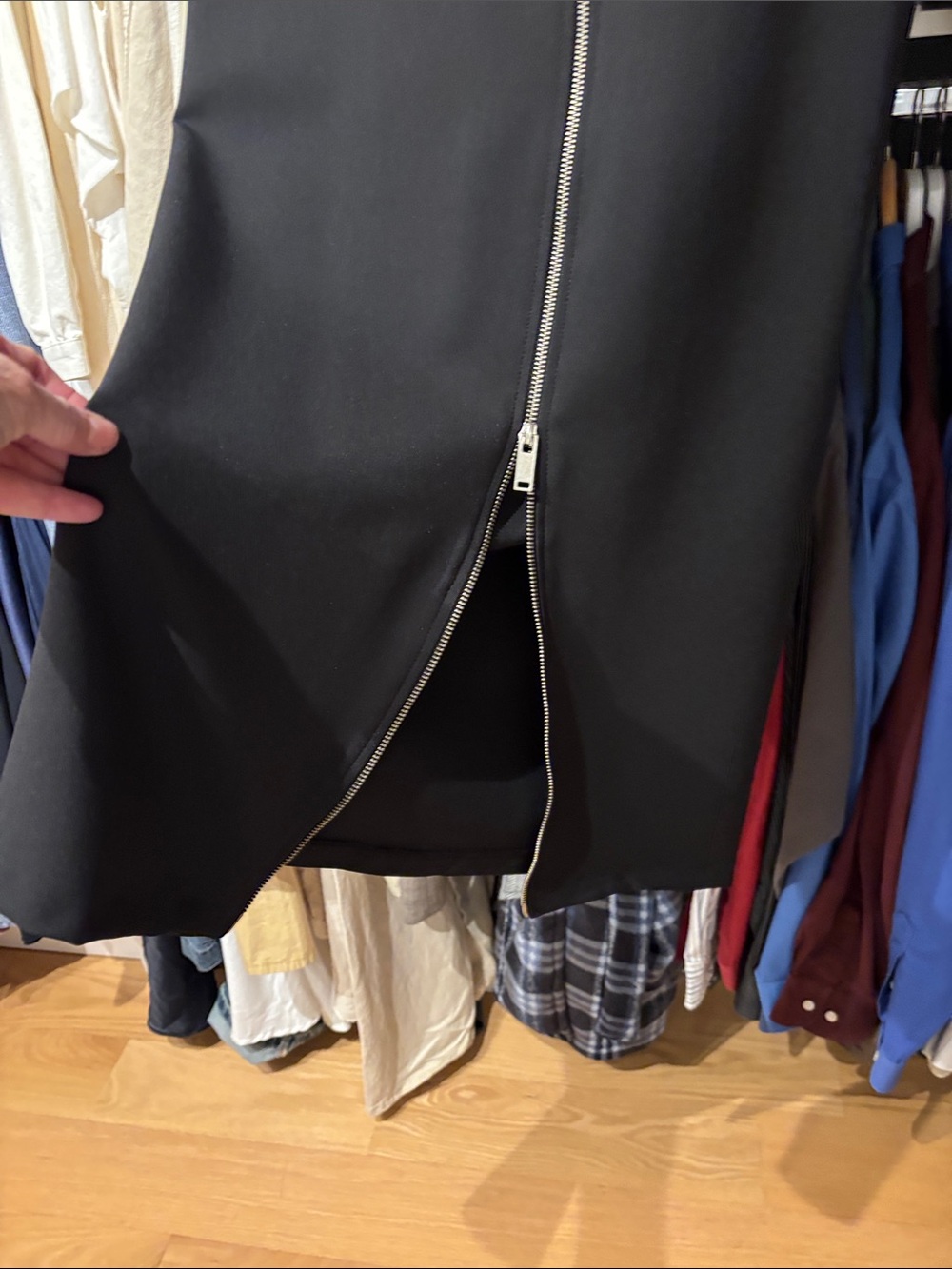 Zara Sleeveless Black Zip-Front Midi dress - Picture 6 of 7
